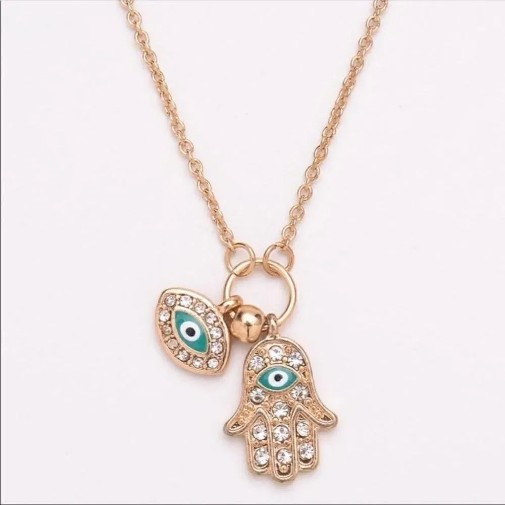 Necklace Hamsa Evil Eye Zinc Alloy Cute Versatile